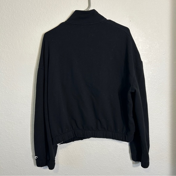 Hollister black with a white stripe cropped half-zip sweatshirt - Picture 4 of 5